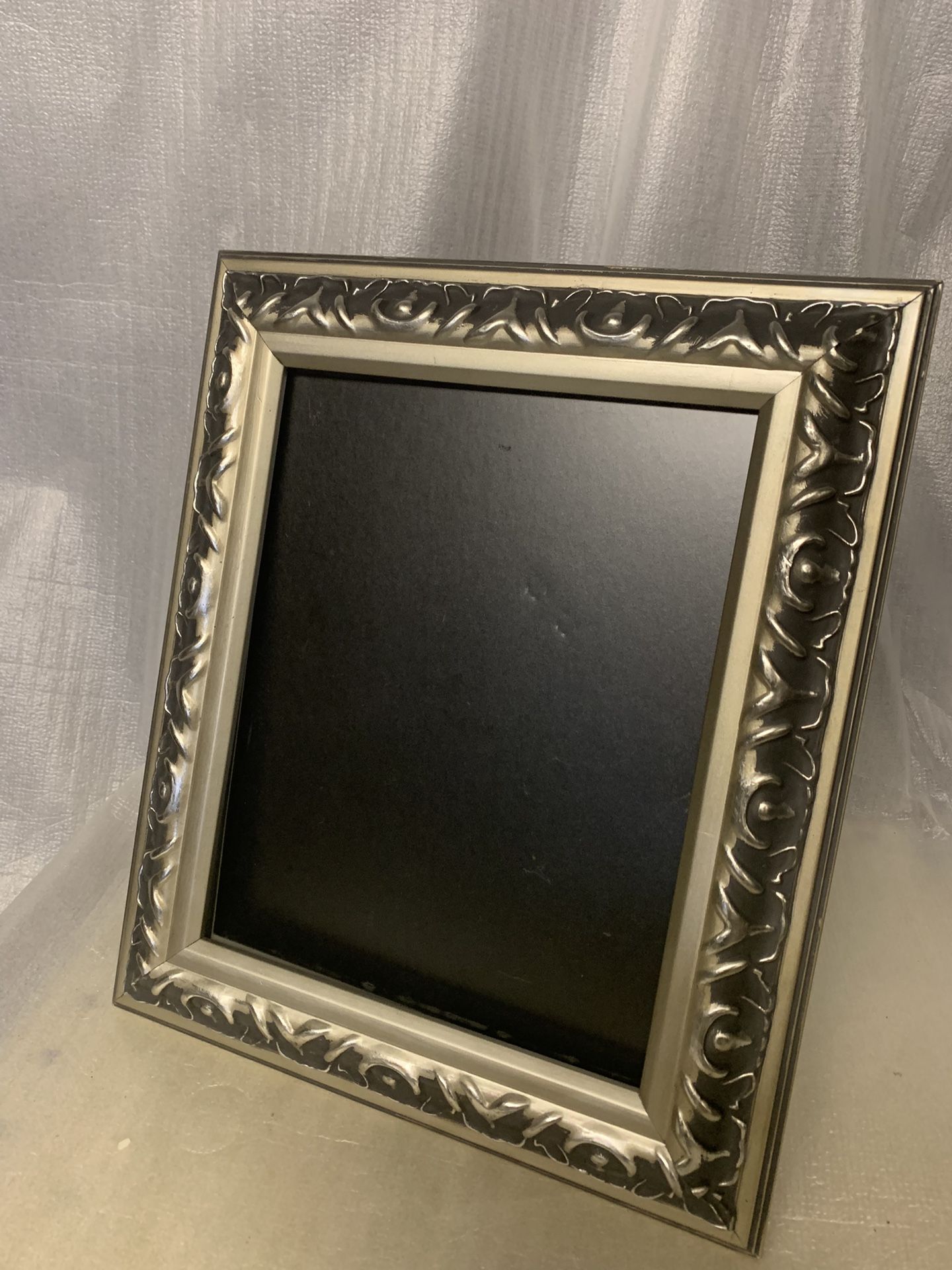 Vintage Ornate Picture Frame 13x11 Silver Tone Decorative Empty Frame No Glass