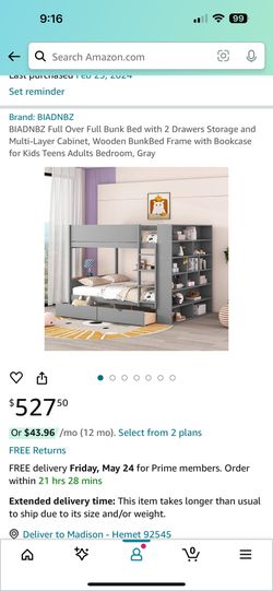 Full Over Full Bunk bed