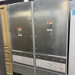 Sub Zero Panel Ready 54” Refrigerator Bottom Freezer Set Used 