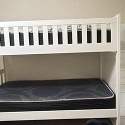 White twin bunk bed