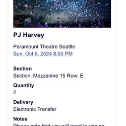 Pj Harvey Tickets.   Tonight 