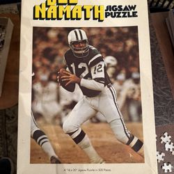 JOE NAMATH NY JETS FOOTBALL JIGSAW  PUZZLE 1971 VINTAGE American Publishing