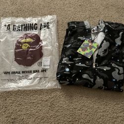 bathing ape space hoodie clack camo size large