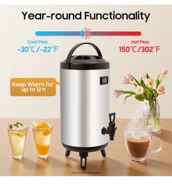 12-Liter Insulated Beverage Dispenser Thermal dispenser for hot and cold drinks