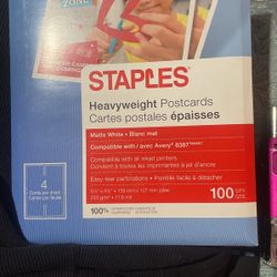 Staples Matte Postcards Brand New 100ct : 5 1/2" x 4 1/4"