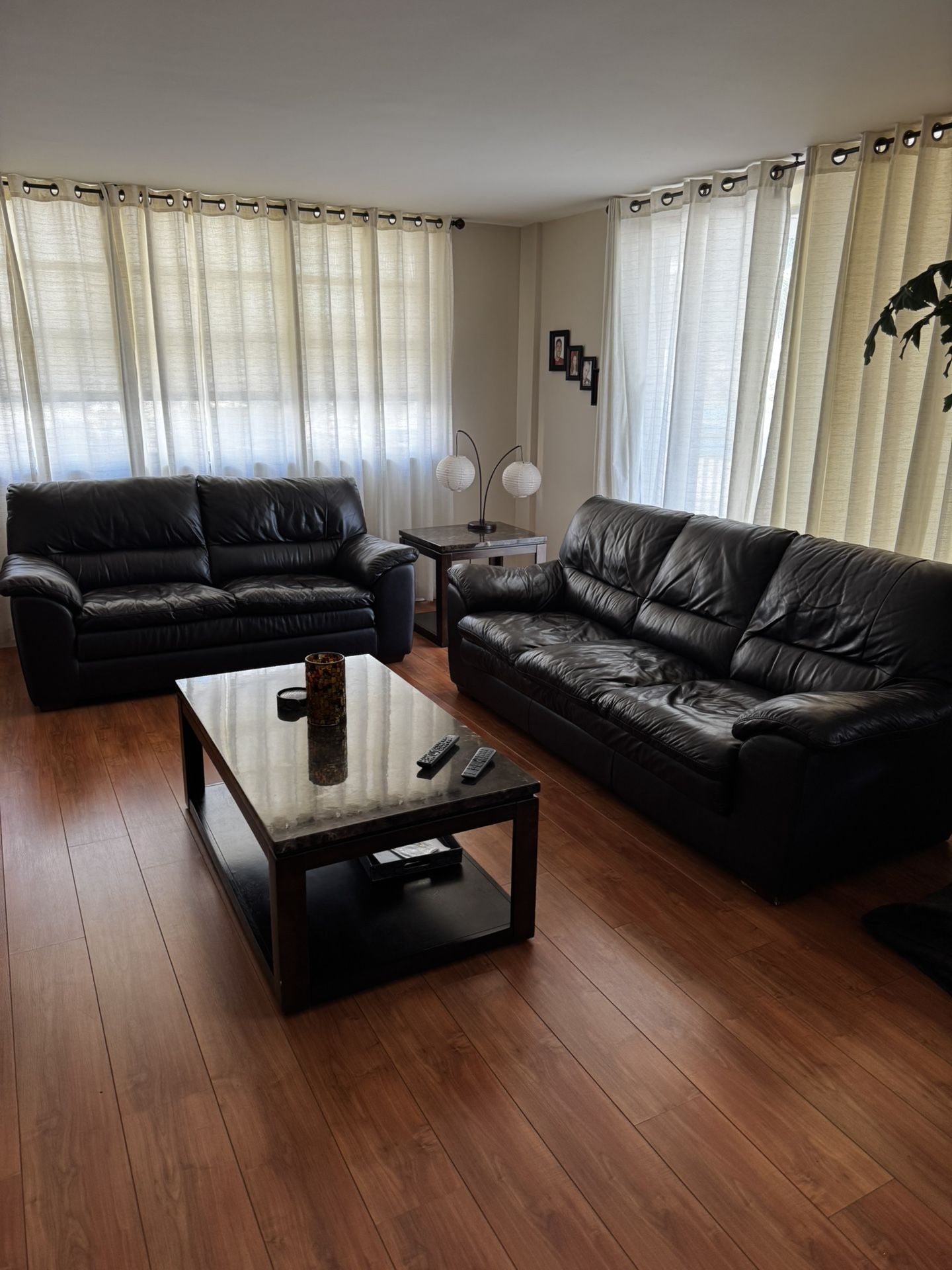 Real leather sofa/beds set