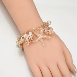 Star Starfish Conch Shell Charm Multi-element Bracelet For Women Beach Jewelry