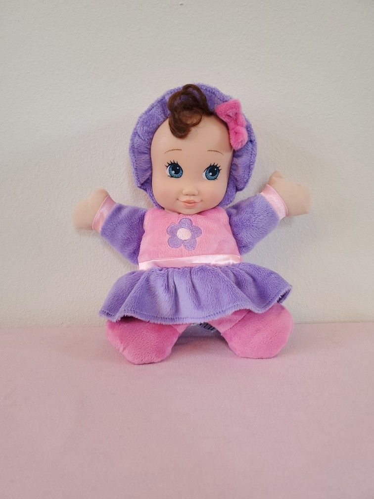 You & Me Pink/Purple w/Flower & Bow Brown Hair Plush Doll (Toys R Us) 2014 