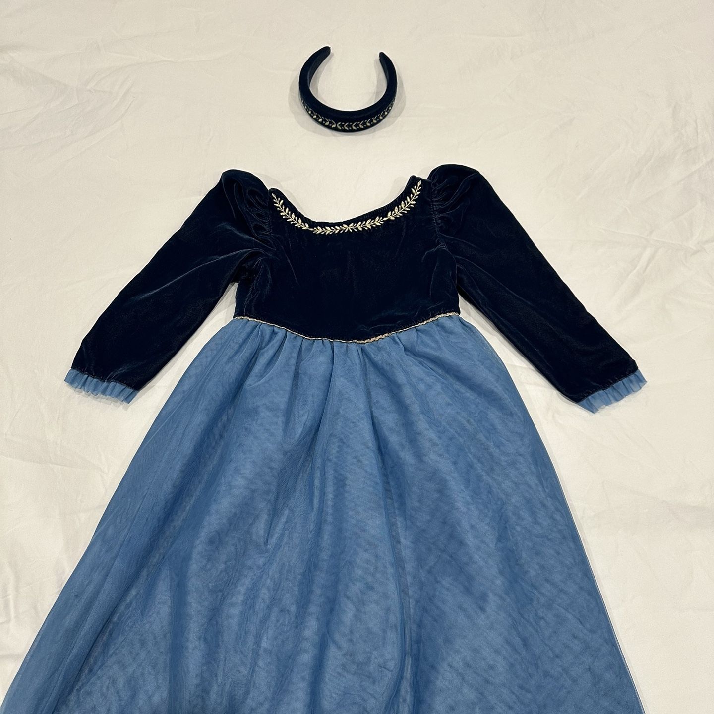 janie and jack blue velvet dress Girl Botanical Garden Disney Frozen Velvet Dress by Janie and Jack
