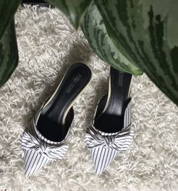 Pinstripe Kitten Heels