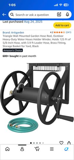Triangle Wall Mount Garden Hose Reel