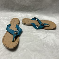 Women’s Coach blue green Thong Sandals size 7