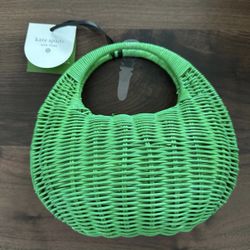 Kate Spade New York x Target Green Wicker Crescent Bag NEW! Purse Tote