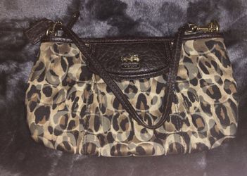 COACH leopard print wristlet