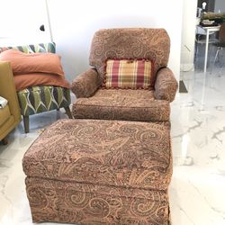 Calico Corner Red Chair And Ottoman 