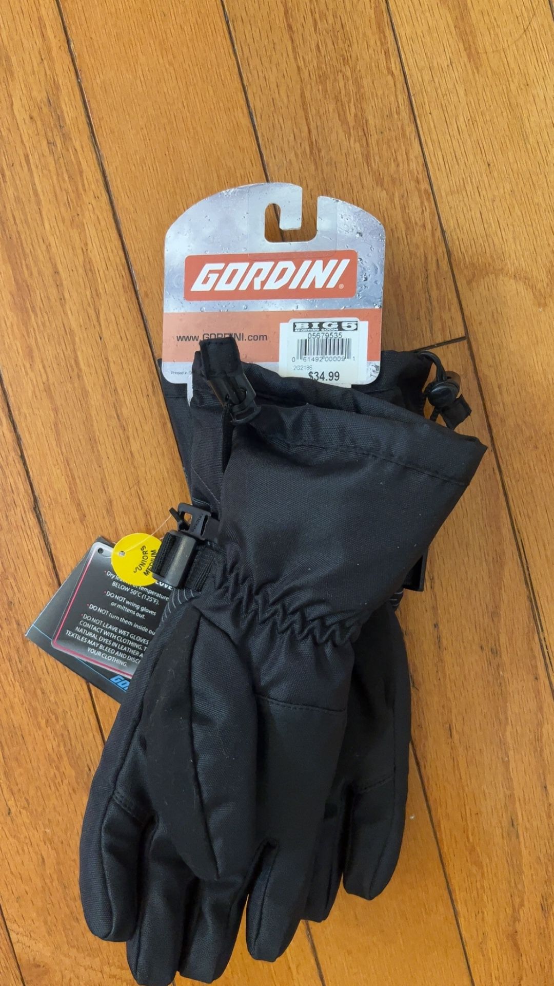 New Gordini Junior Medium Aquabloc Black Ski Snowboard Gloves