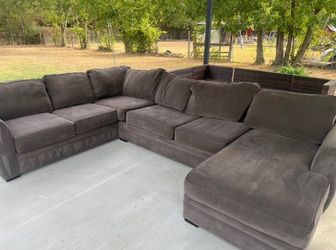 Large Gray Sectional Sofa with Chaise