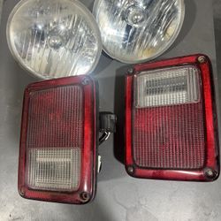 jeep  wrangler   factory  tailights  and  headlights 