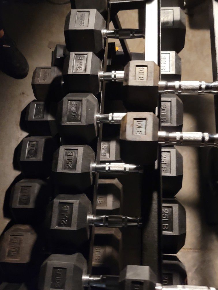 NEW DUMBBELLS FROM 5 LBS TO 95 LBS ARE AVAILABLE.  $1.20 A POUND