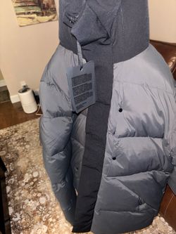 Moncler Gray Puffer Down Jacket with Hood