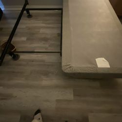 FREE - King Metal Bed Frame And Two Mattress Box Springs