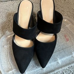 Black slip on heels