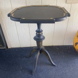 Beautiful Black Side Table with gold accents. Newly painted and sealed.