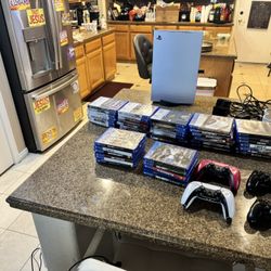 PS5 And 46 Games, 4 Wireless Controllers and Chargers