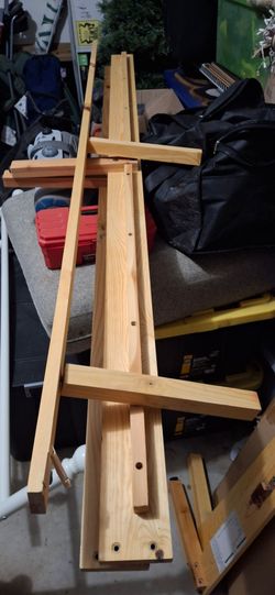 Twin bed with wooden frame