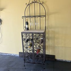 solid wrought Iron wine rack