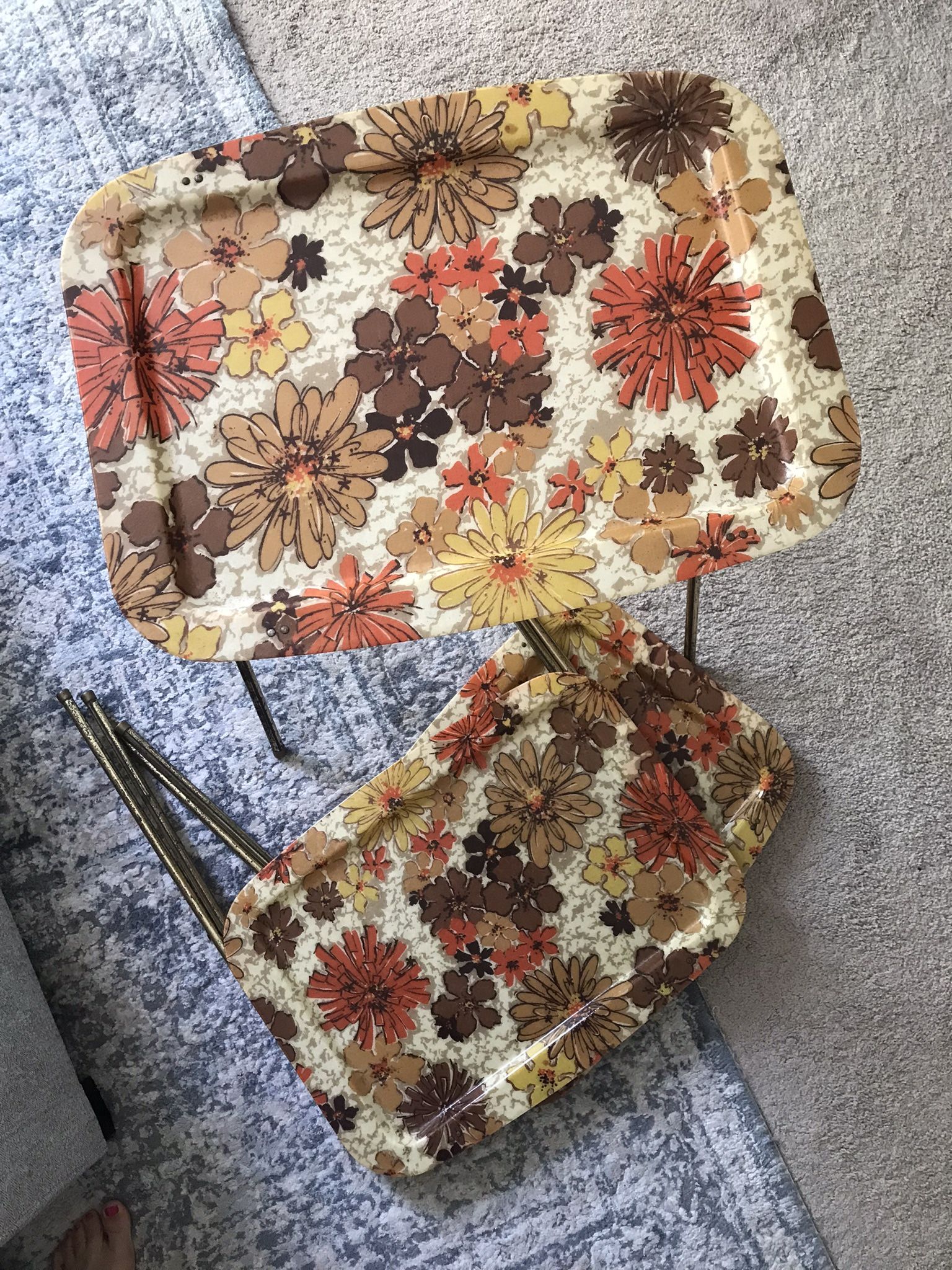 Vintage 1960s TV Trays - 3 Total