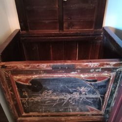 Vintage Blanket Chest, Chinese Mottif