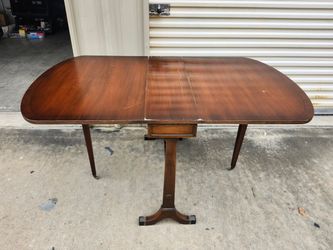 Vintage Solid Wood Regency Style Drop-Leaf Dining Table