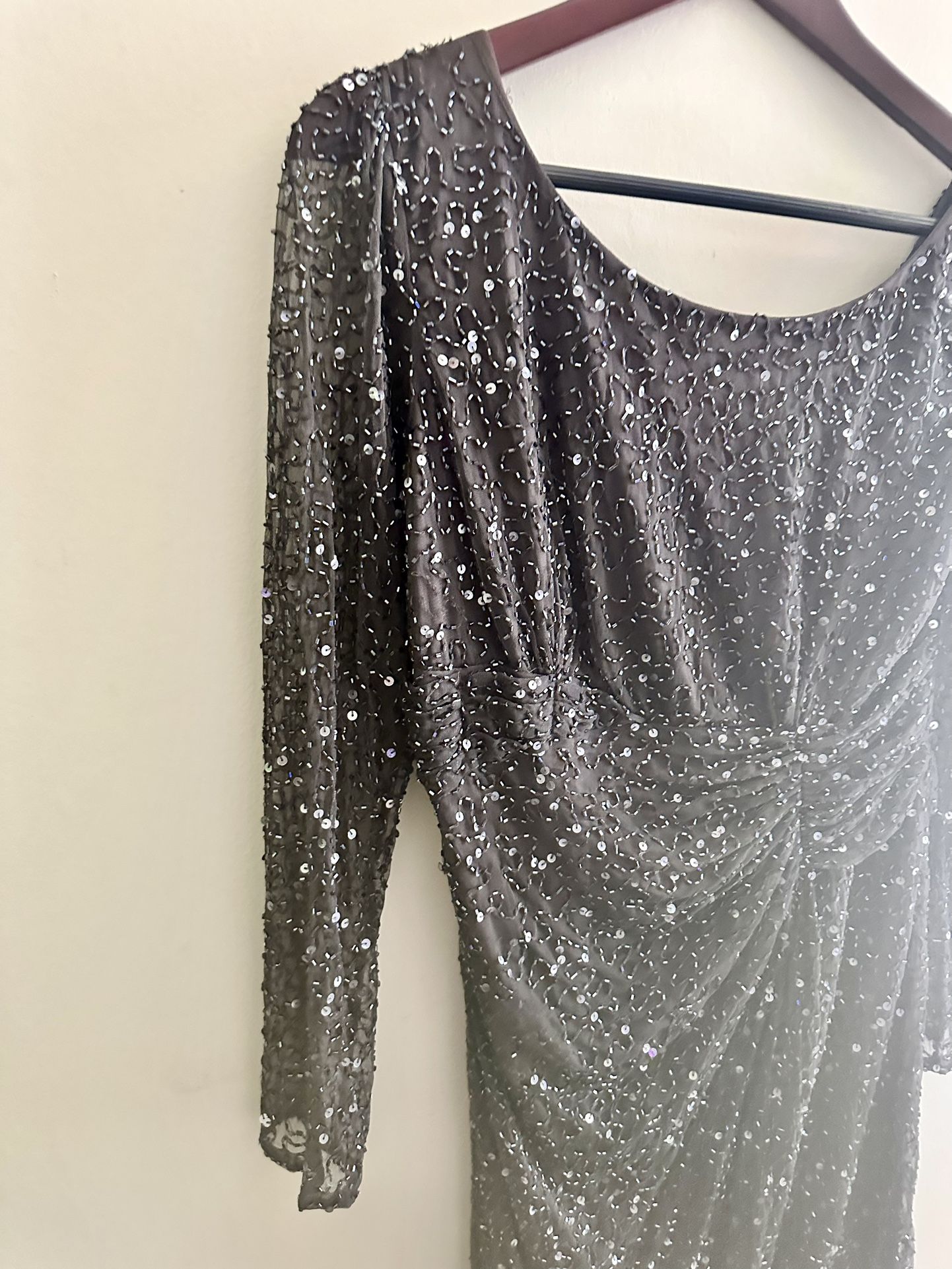 long a line chiffon dress Floral Embroidery Bead A-line Waist Band GLGL3434 This dress provides the Size:3XLARGE Jaded London + Halterneck ClothingStyle: casual