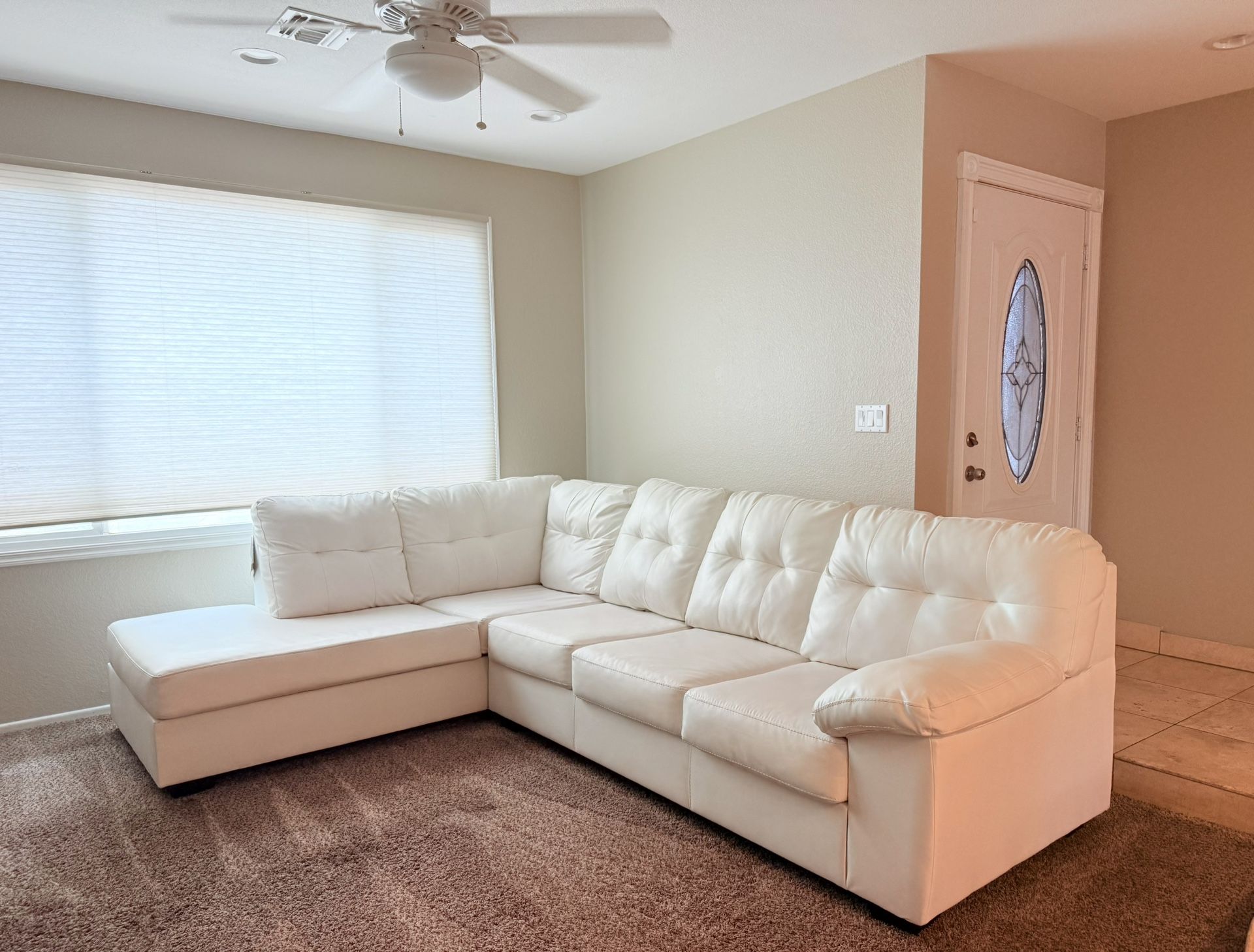 White 2 Piece Sectional With LAF Chaise $625 OBO