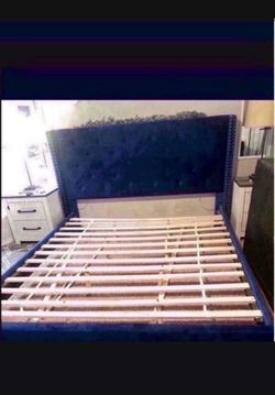 King Bed  Frame$ 400 from US furniture color Blue obo