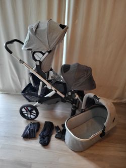 Double Uppa Baby Vista V2 with Bassinet
