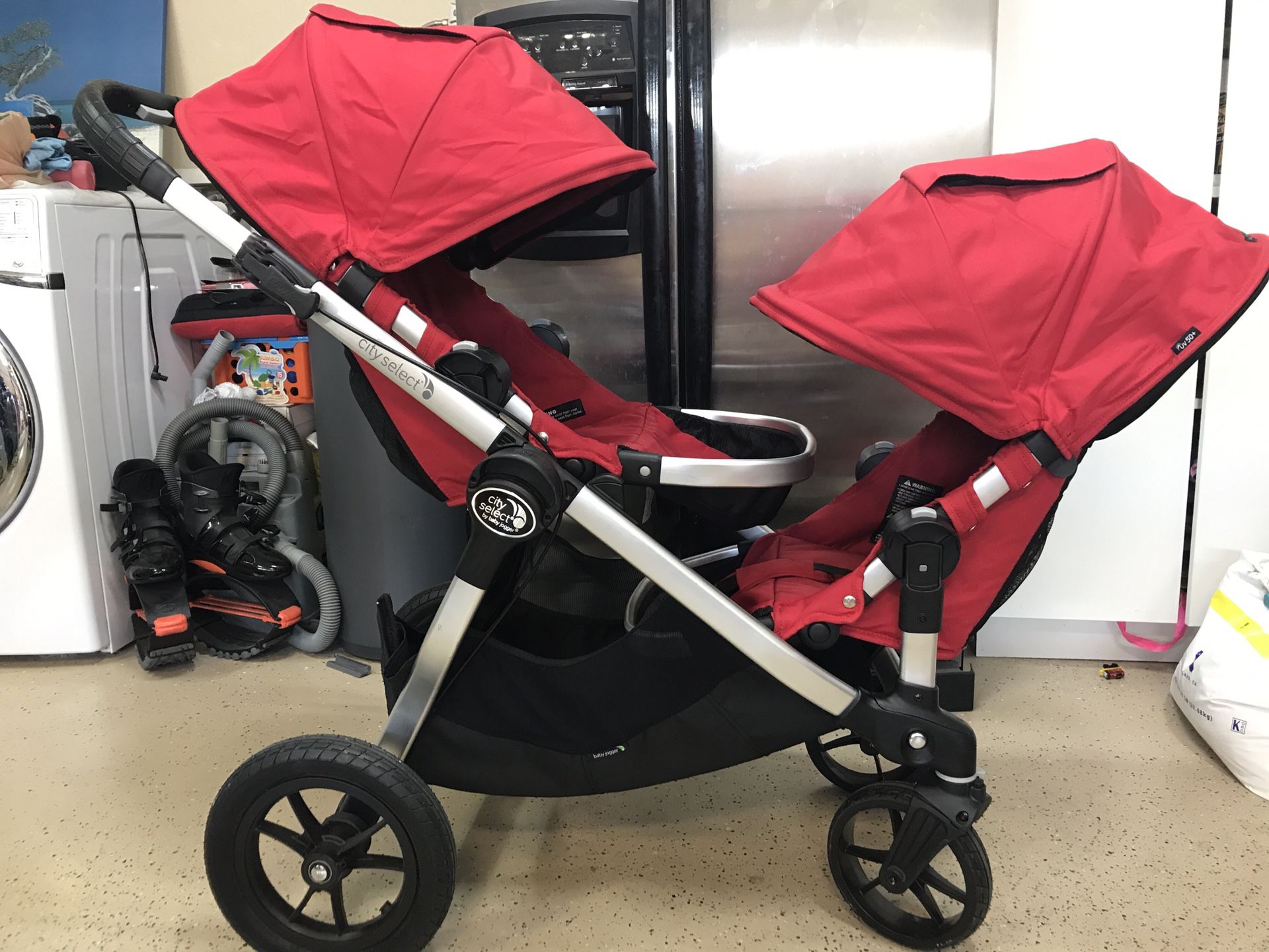 City select double stroller ruby red color
