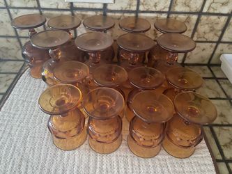 Amber Glassware - 2 x Set of 8