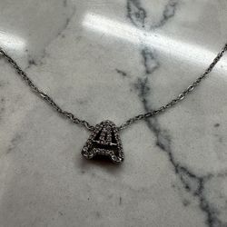 New- A Letter Necklace Silver