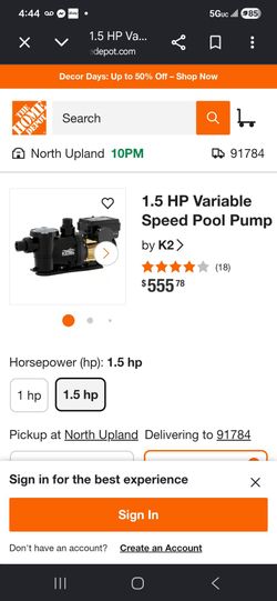 brand new 1.5 hp variable speed pool pump