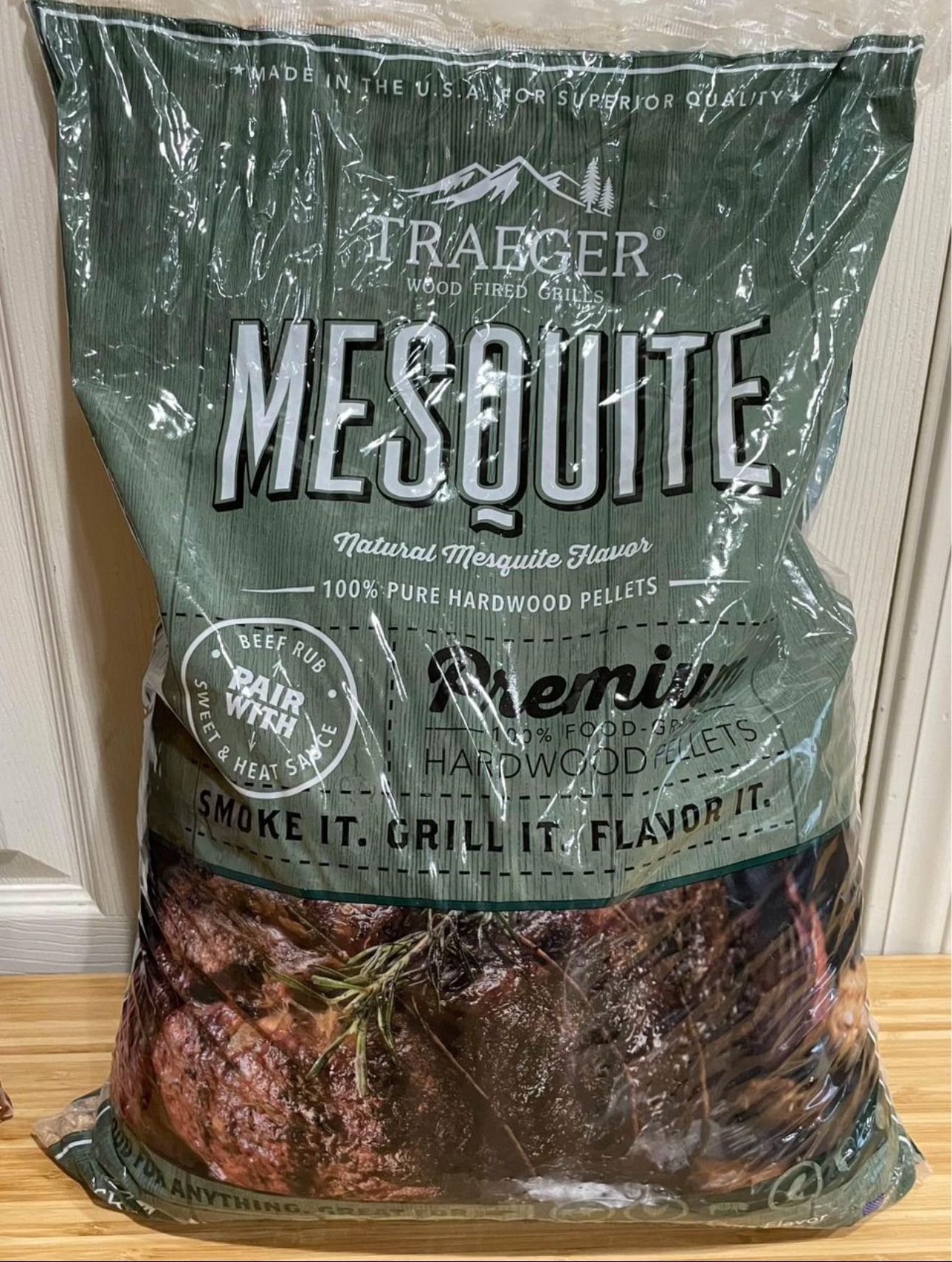 20 Lb. Bag Traeger PREMIUM Mesquite Hardwood Pellets Grill BBQ Smoker All-Natural