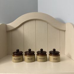 Vintage Stoneware Condiment Set 