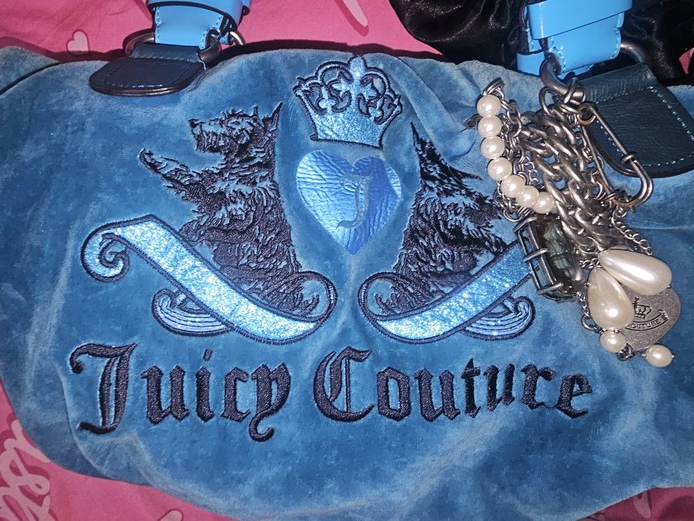 RAREEE COLOR TURQUOISE BLUE,rare Shape/style ROYAL COLLECTION VINTAGE Y2K JUICY COUTURE BAG