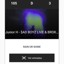 "JUNIOR H"    VIP 1  Ticket for sale !!