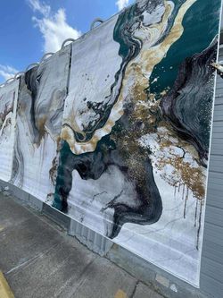 Abstract Marble Print Area Rug