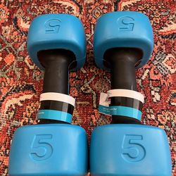 2 X 5 lb dumbbells / weights