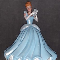 Disney's Cinderella with Glass Slipper Piggy Bank Or Cake Topper  9" Vinyl with stopper Excellent Condition PRICE Is Firm Cash Only 