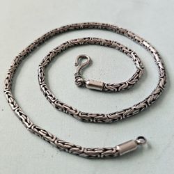Sterling Silver Byzantine Chain Necklace 
