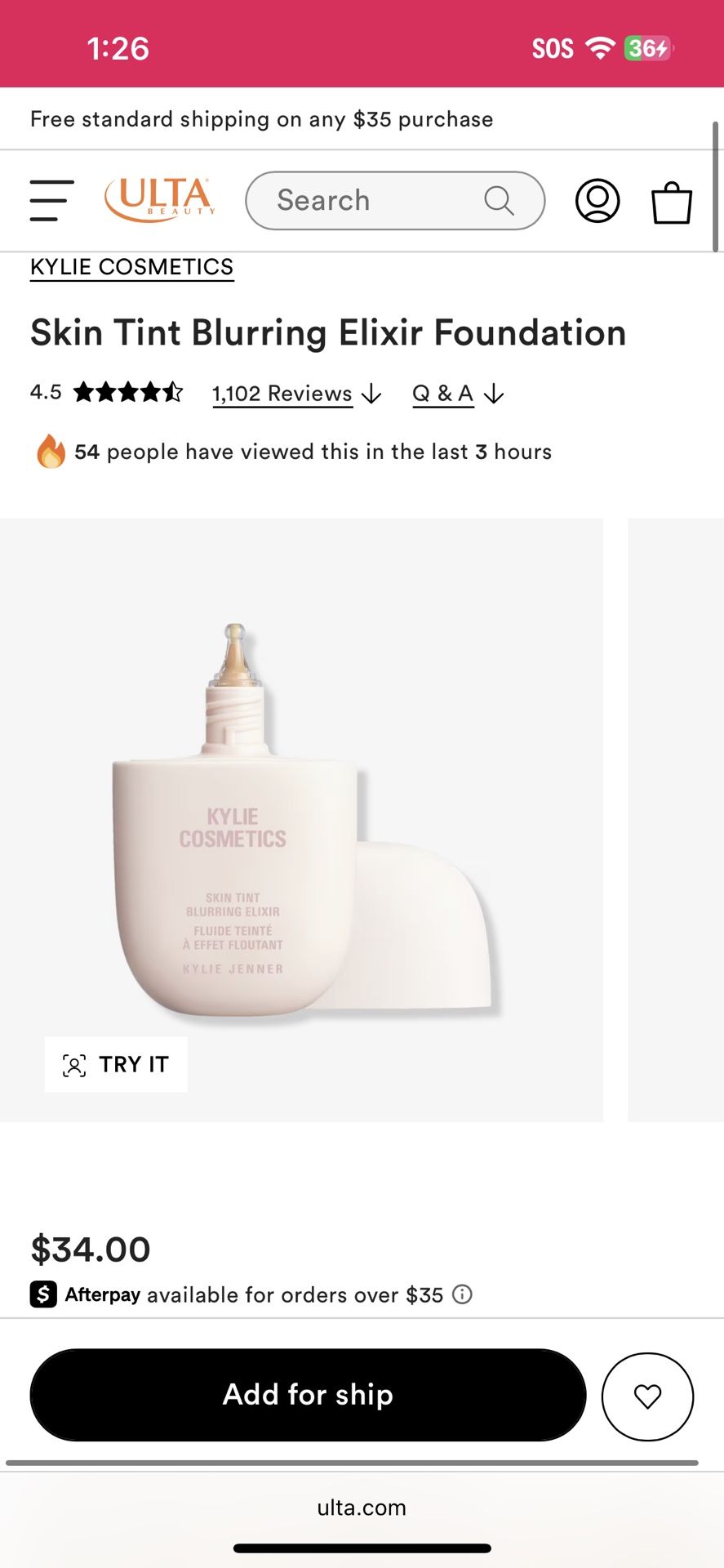KYLIE COSMETICS Skin Tint Blurring Elixir Foundation